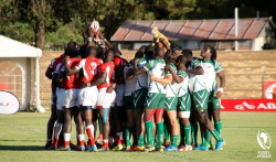 Kenya and Zimbabwe before the final of the 2015 Olympic Qualifiers.jpg